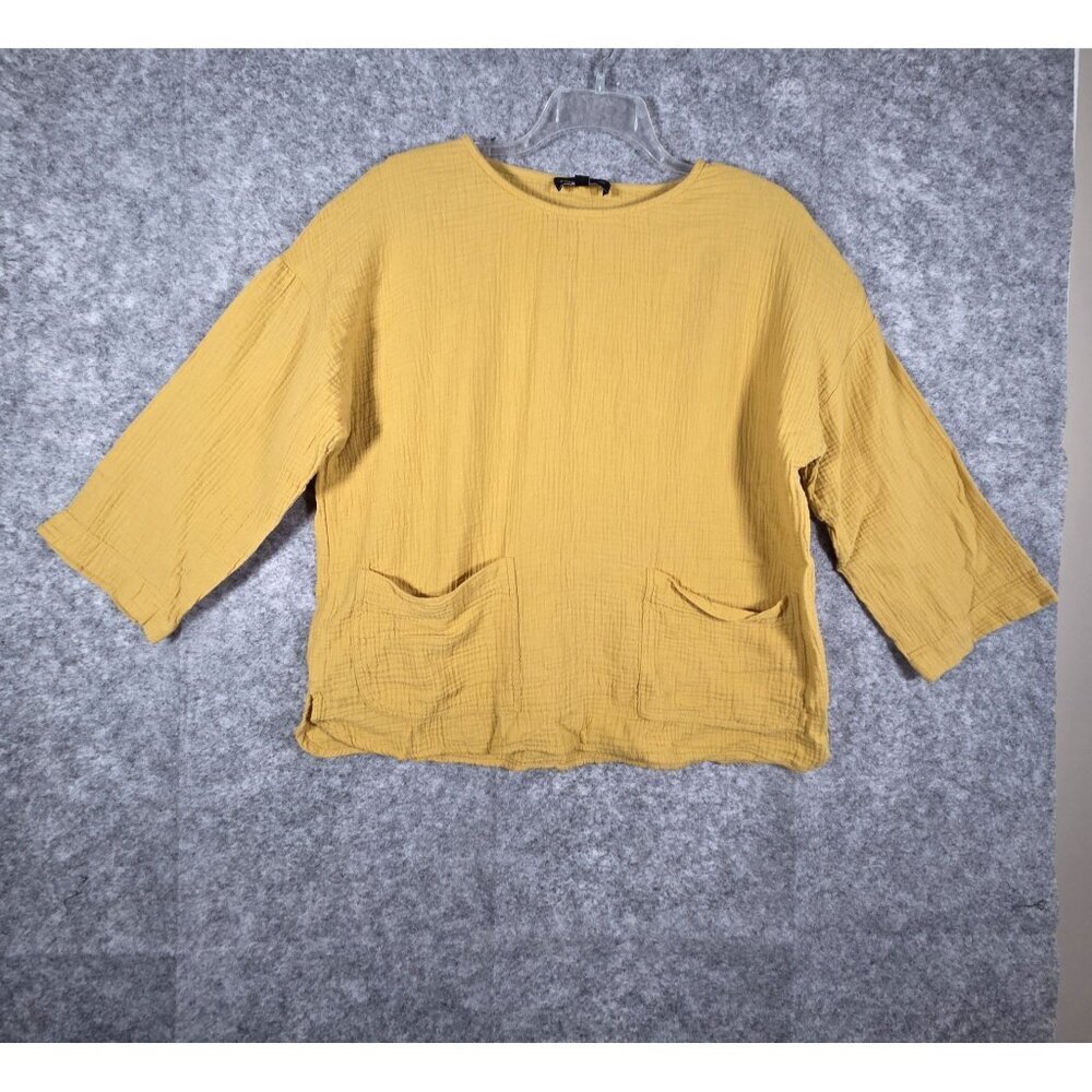 Jones New York Women's Long Sleeve Pullover Top Yellow Size M